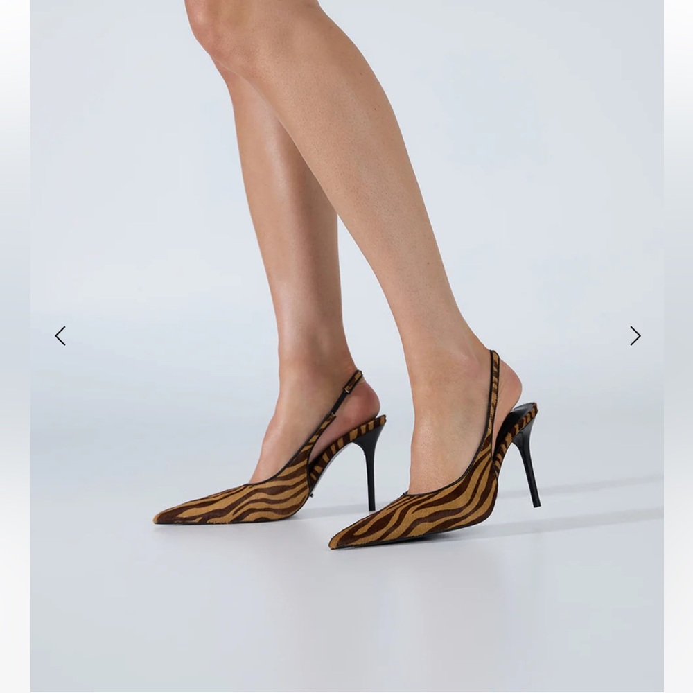 Tony Bianco IVY slingback heels in Brown Zebra US 10